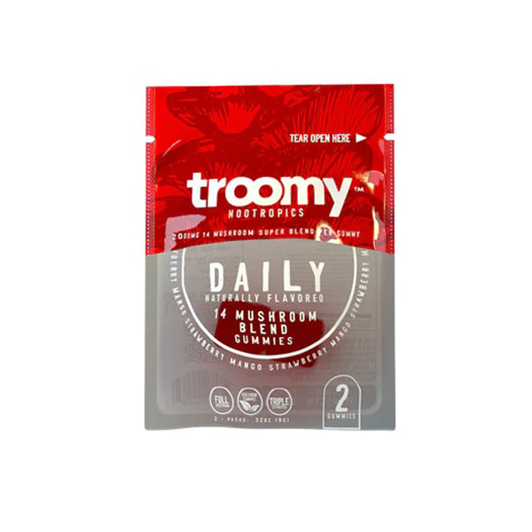 TROOMY NOOTROPICS Mushroom Gummies 800mg 2-Pack | 15pc Gravity Feeder Display strawberry mango