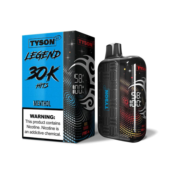 Tyson 2.0 Legend Disposable menthol with packaging