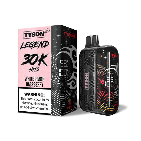 Tyson 2.0 Legend Disposable white peach raspberry with packaging