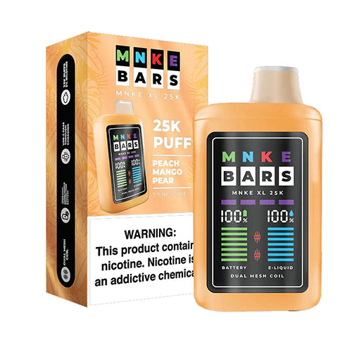 MNKE Bars Disposable | 18mL peach mango pear with packaging