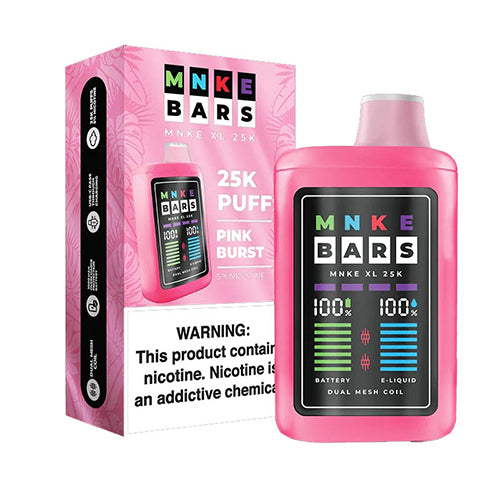 MNKE Bars Disposable | 18mL pink burst with packaging