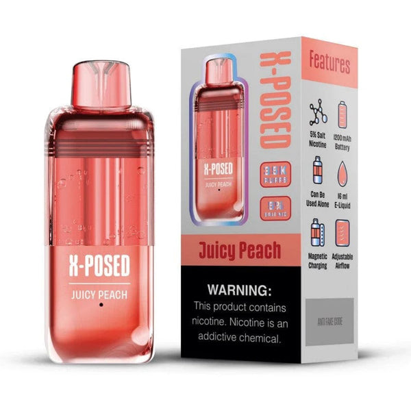 X-Posed Disposable juicy peach with packaging
