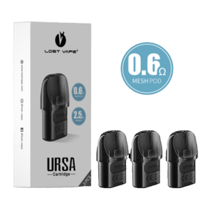 Lost Vape Ursa Replacement Pods | 2.5mL 0.6 ohm Mesh With Packaging