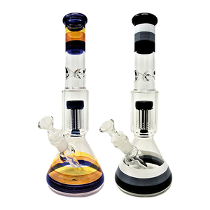 12 Inch Tri-Color Beaker with 8-Arm Perc Tree Group Photo