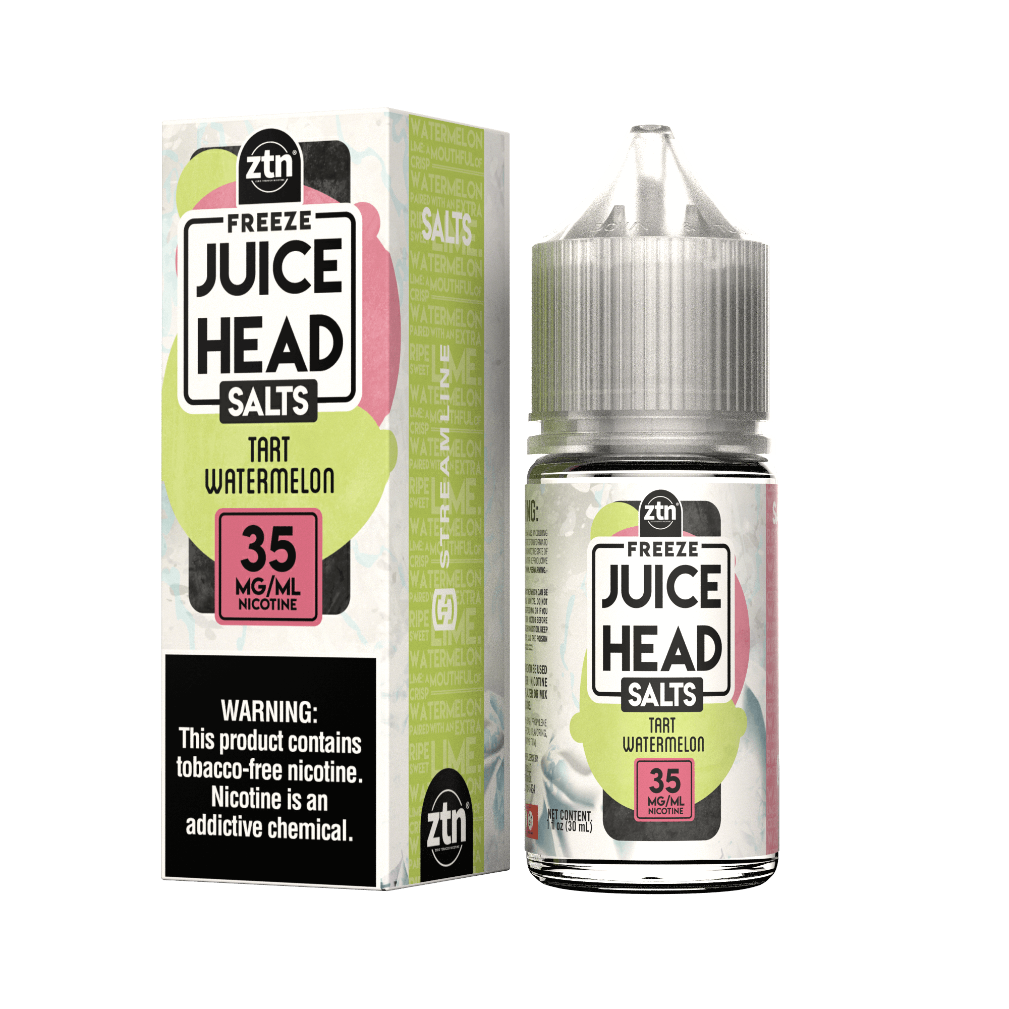 Tart Watermelon Freeze (ZTN) - Juice Head Salts 30mL with Packaging