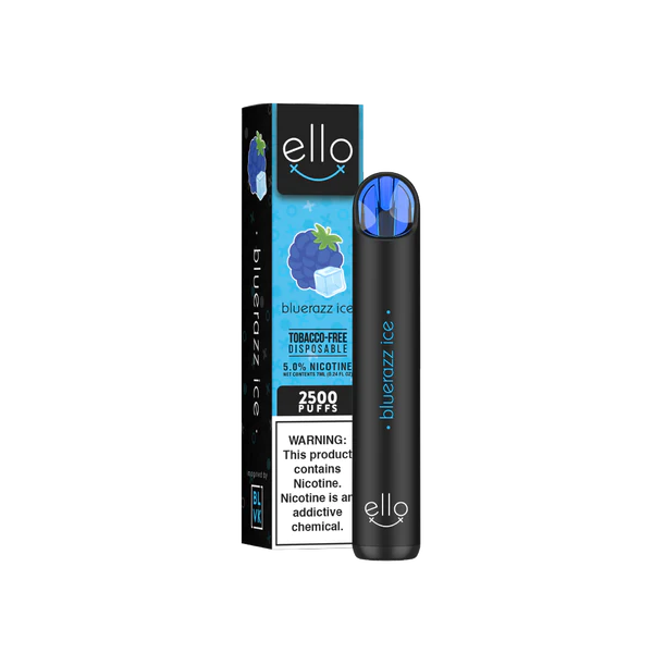 BLVK Ello Disposable | 2500 Puffs | 7mL Bluerazz Ice with Packaging