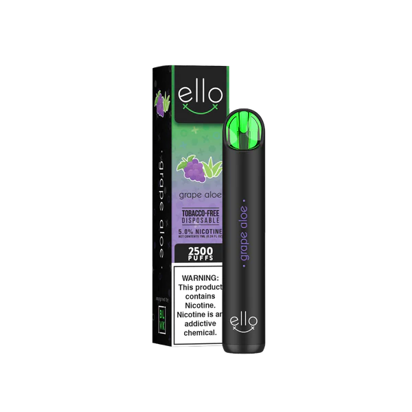 BLVK Ello Disposable | 2500 Puffs | 7mL Grape Aloe with Packaging