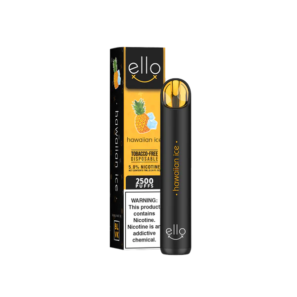 BLVK Ello Disposable | 2500 Puffs | 7mL Hawaiian Ice with Packaging