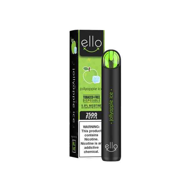 BLVK Ello Disposable | 2500 Puffs | 7mL Jollyapple Ice with Packaging