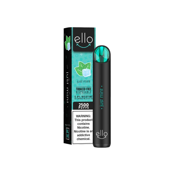 BLVK Ello Disposable | 2500 Puffs | 7mL Just Mint with Packaging