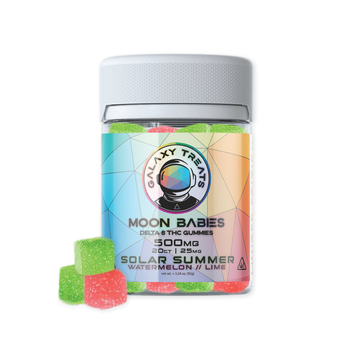 Galaxy Treats Moon Babies Gummies | 20 Per Bottle   Delta 8/THC-O/HHC/Delta 9 Solar Summer