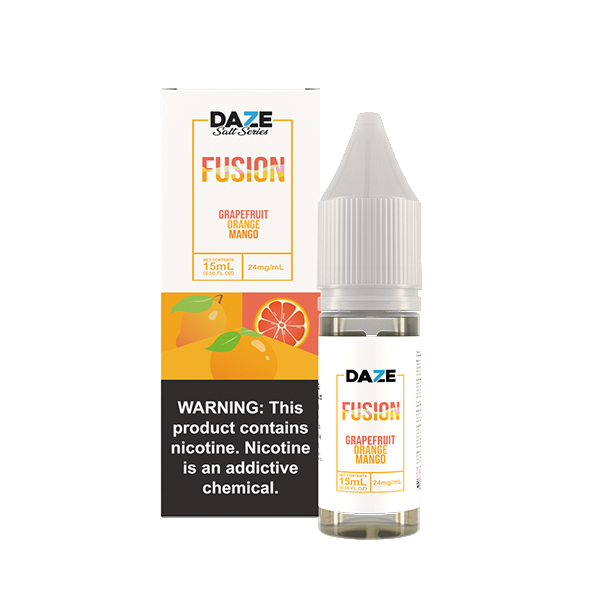 7Daze Fusion Salt Series | 15mL | 24mg Grapefruit Orange Mango with Packaging