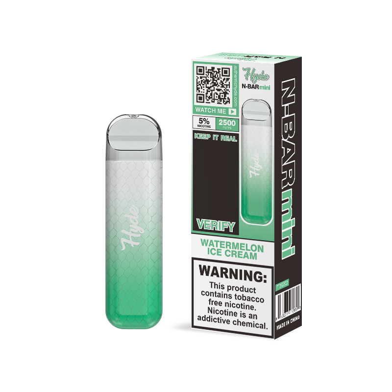 Hyde N-Bar Mini Disposable | 2500 Puffs | 7mL Watermelon Ice Cream with Packaging