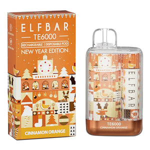 Elf Bar TE6000 Disposable Cinnamon Orange with Packaging