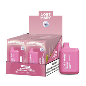 Lost Mary BM5000 5000 Puff 14mL 30mg Strawberry Blueberry Cherry with Packaging