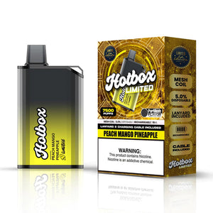 Puff HotBox 7500 puffs 16mL Disposable Peach Mango Pineapple Limited Edition with Packaging