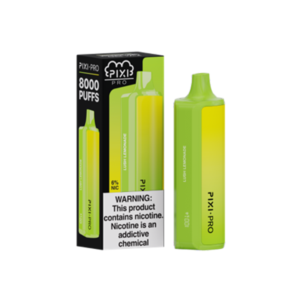 Pixi Pro Disposable 8000 Puffs 14mL 60mg Lush Lemonade with Packaging