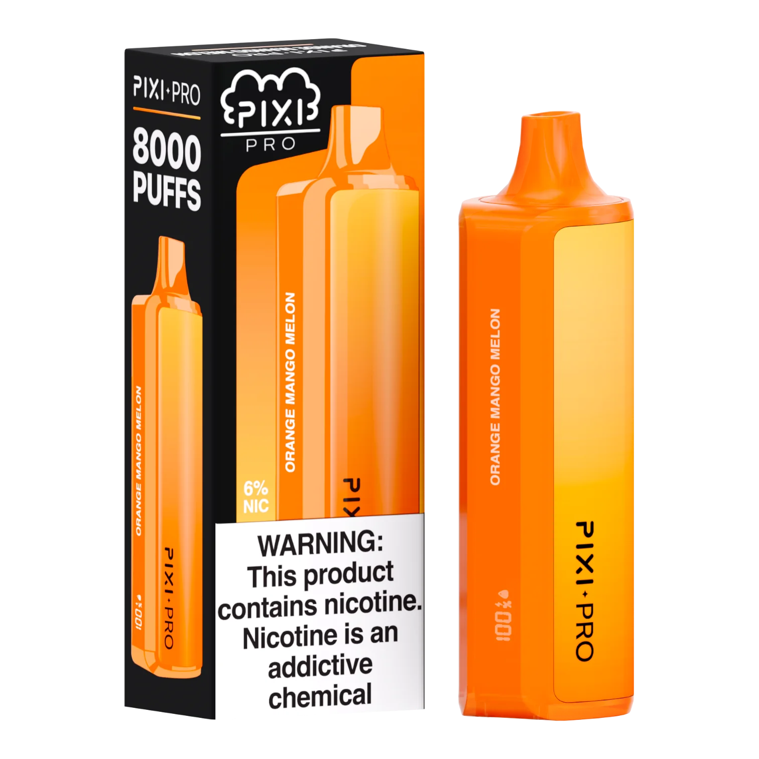 Pixi Pro Disposable 8000 Puffs 14mL 60mg Orange Mango Melon with Packaging