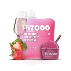 Elf Bar PI7000 Disposable | 7000 Puffs | 17mL | 40-50mg Champagne Strawberry Ice Cream