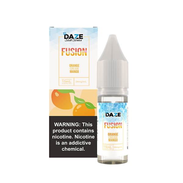 7Daze Fusion Salt Series | 15mL | 24mg Orange Cream Mango Iced with Packaging