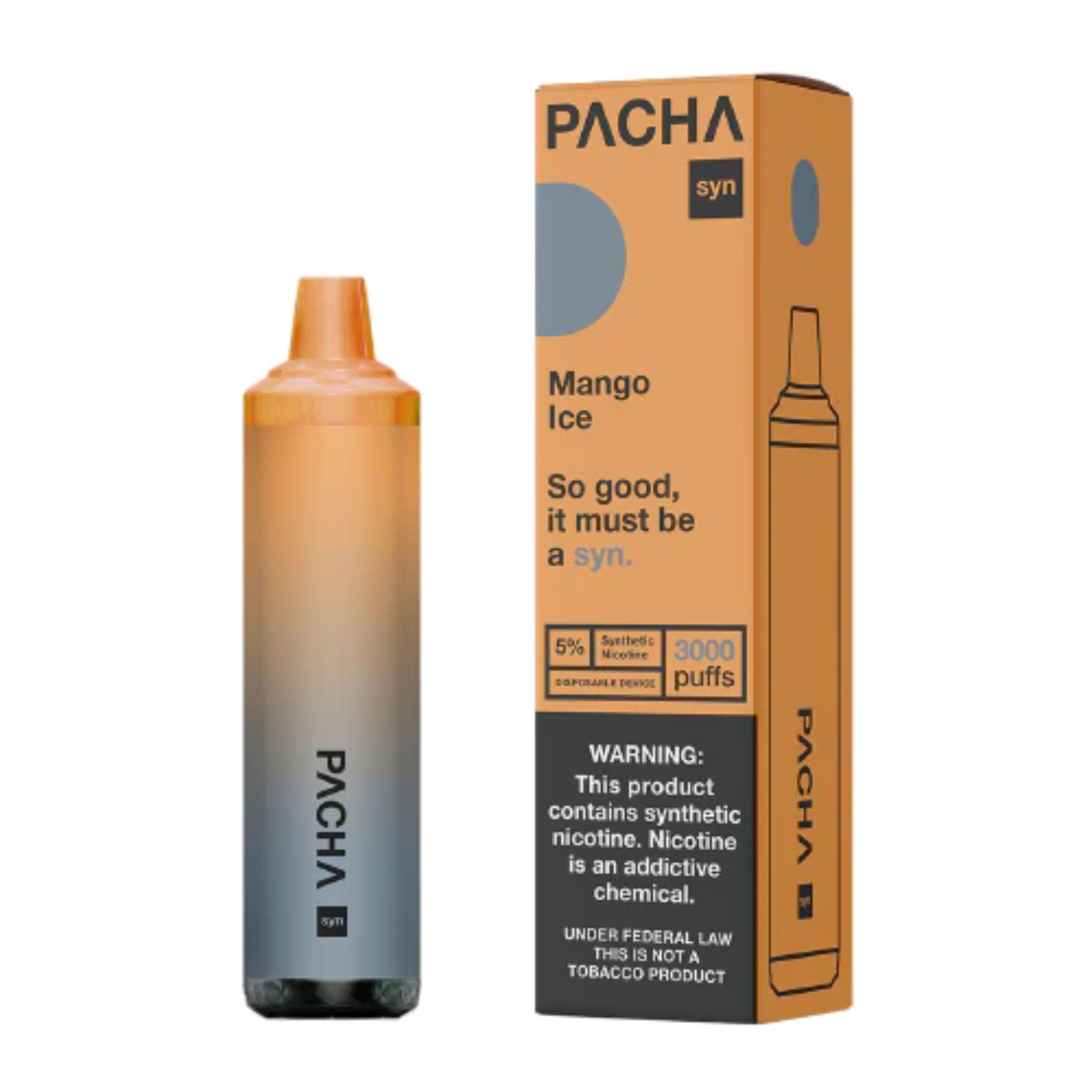 Pachamama Syn Disposable | 3000 Puffs | 8mL Mango Ice with Packaging