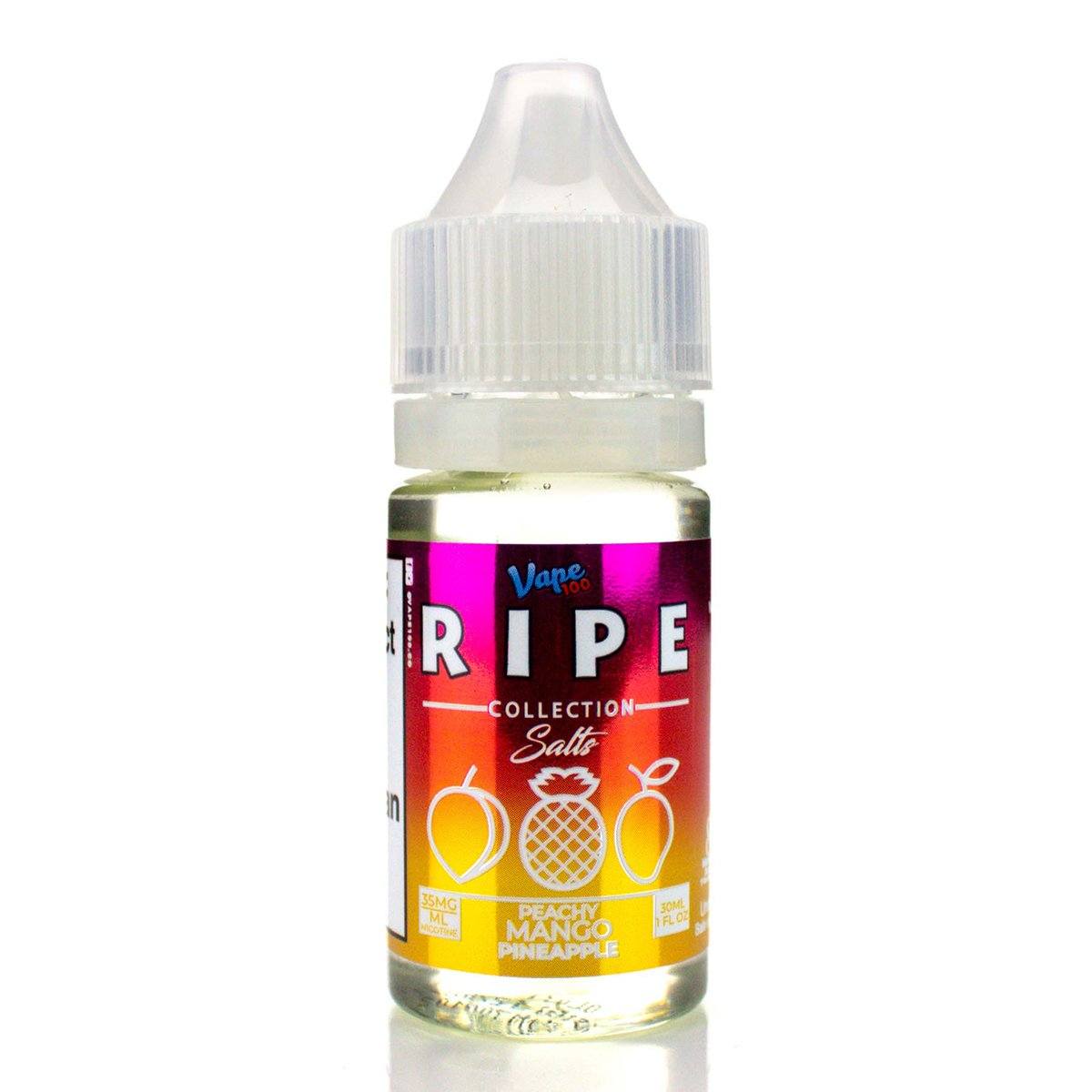 Peachy Mango Pineapple by Vape 100 Ripe Collection Salts 30mL Bottle