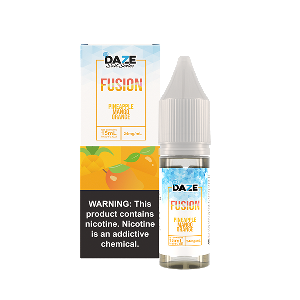 7Daze Fusion Salt Series | 15mL | 24mg Pineapple Mango Orange Iced with Packaging