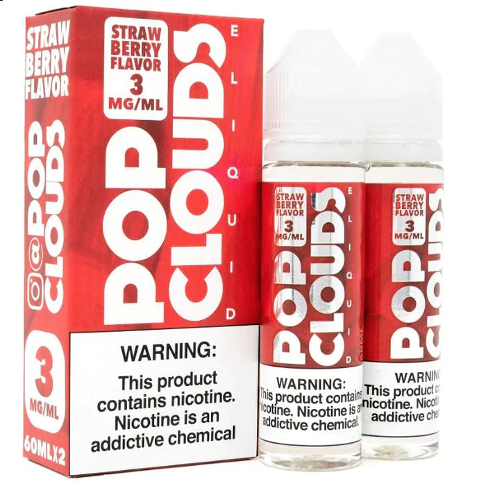 Strawberry (x2 60mL) by Pop Clouds TFN E-Liquid With Packaging