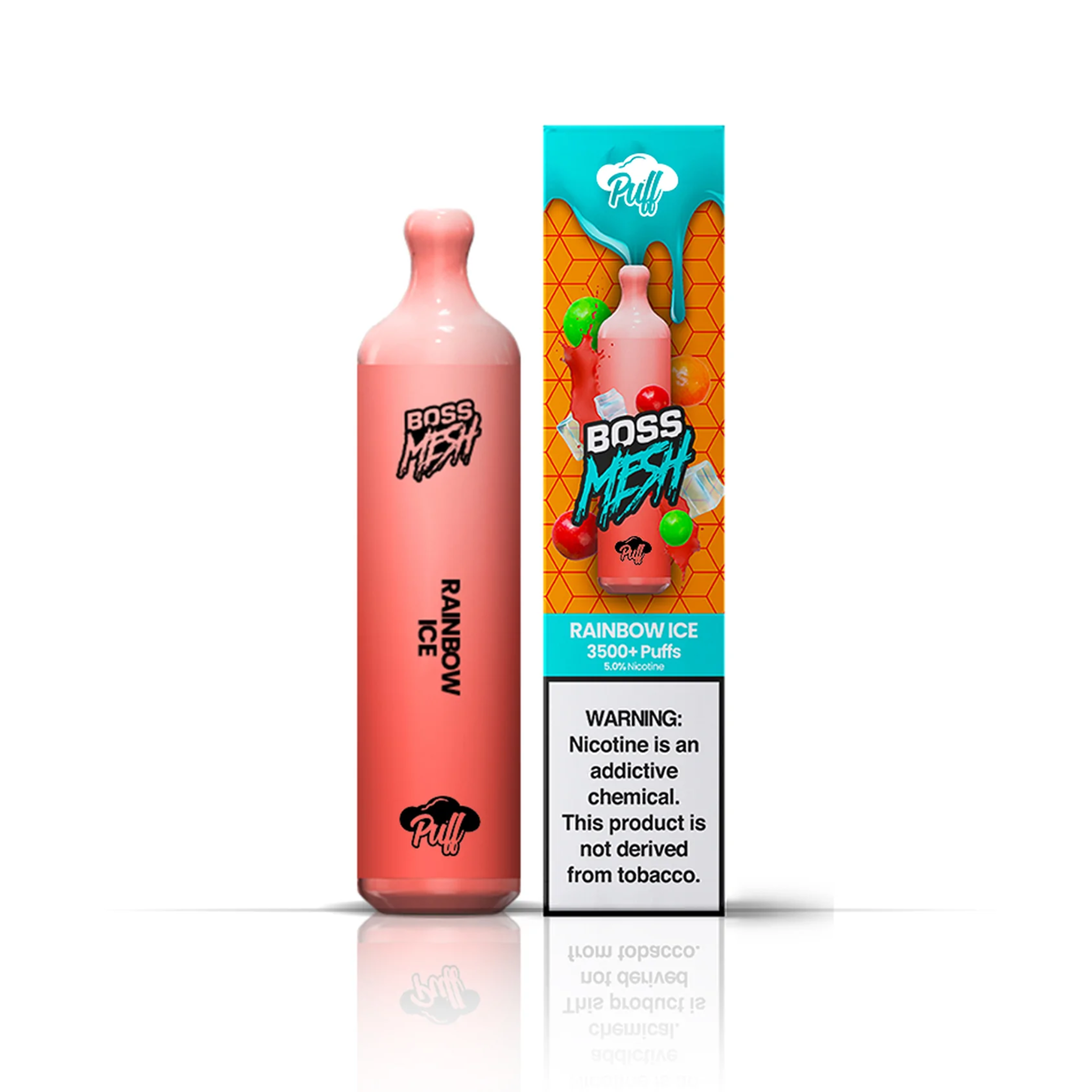 Puff Labs Puff Boss Mesh Disposable | 3500 Puffs | 8mL Rainbow Ice with Packaging