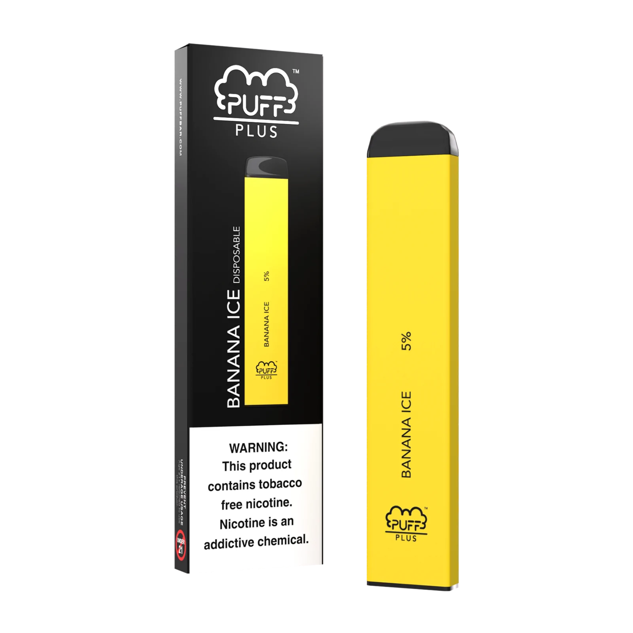 Puff Plus TFN Disposable | 800 Puffs | 3.5mL Banana Ice with Packaging