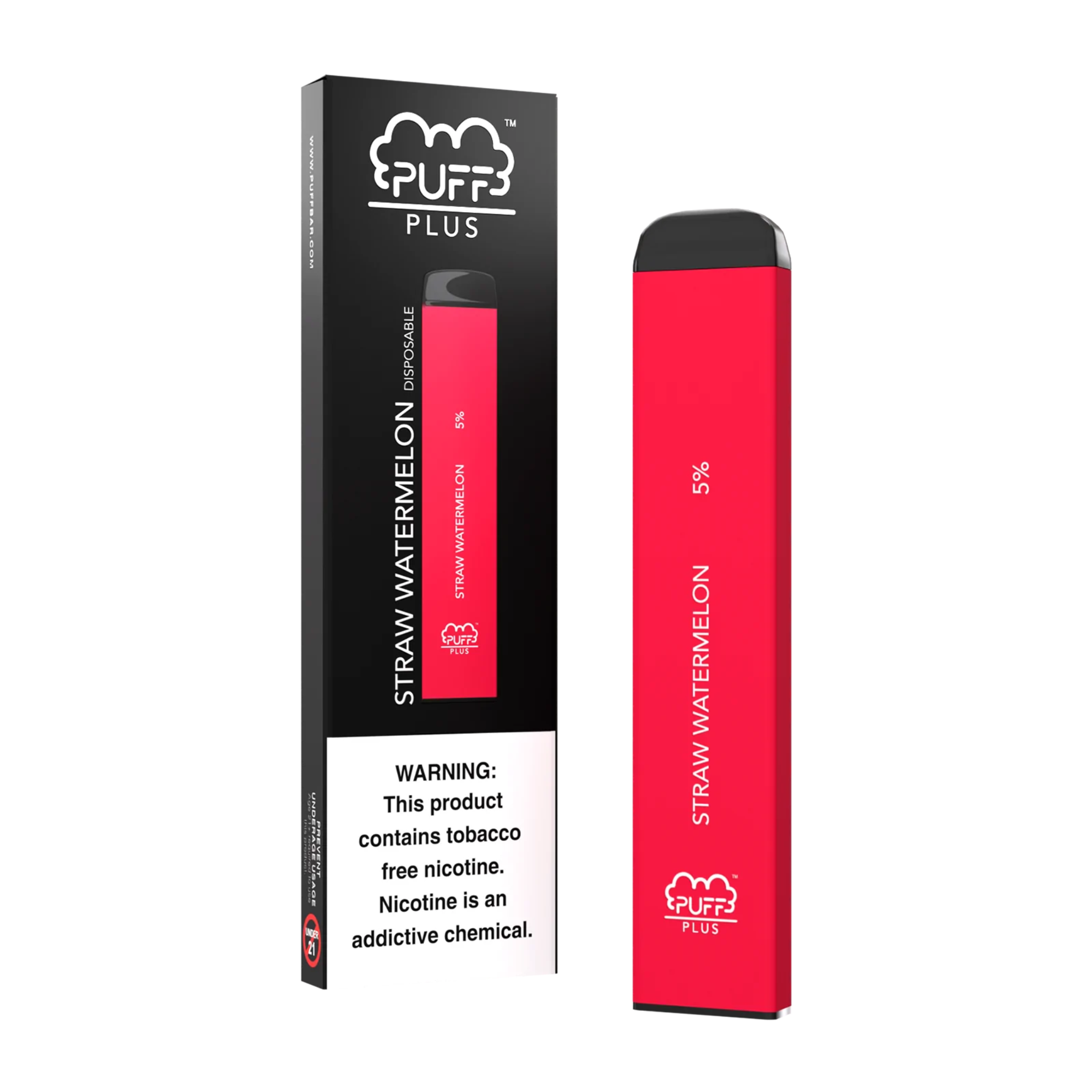 Puff Plus TFN Disposable | 800 Puffs | 3.5mL Straw Watermelon with Packaging