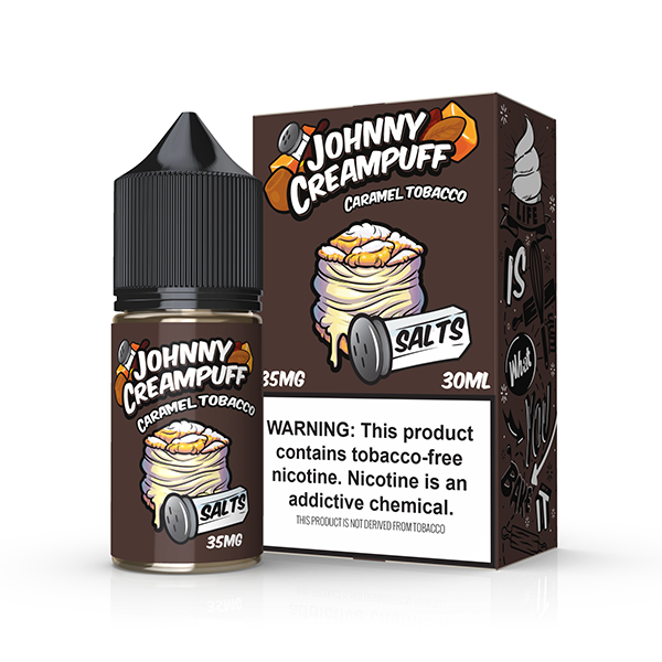 Caramel Tobacco by Tinted Brew – Johnny Creampuff TFN Salts Series 30mL With Packaging