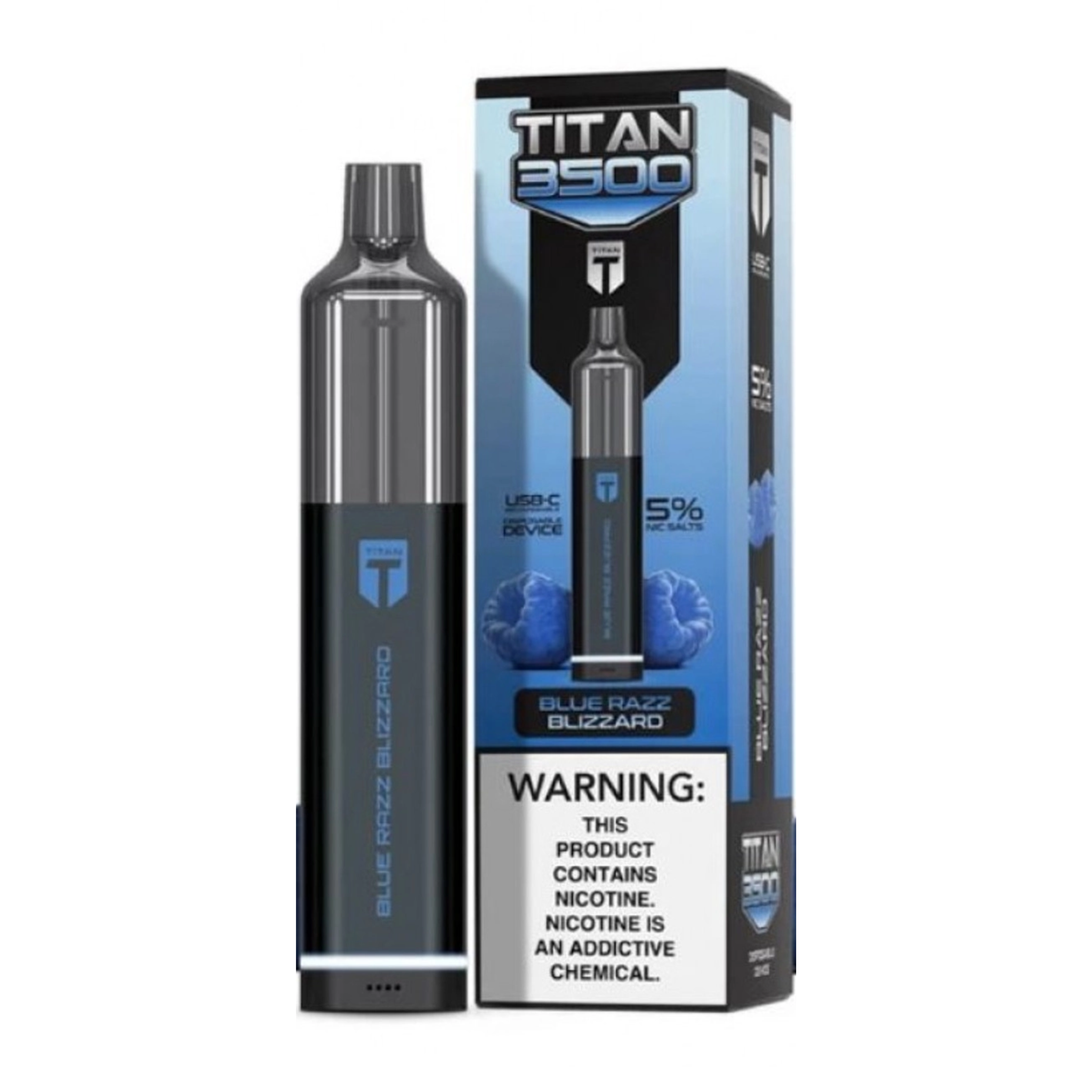 Titan Disposable | 3500 Puffs Blue Razz Blizzard with Packaging