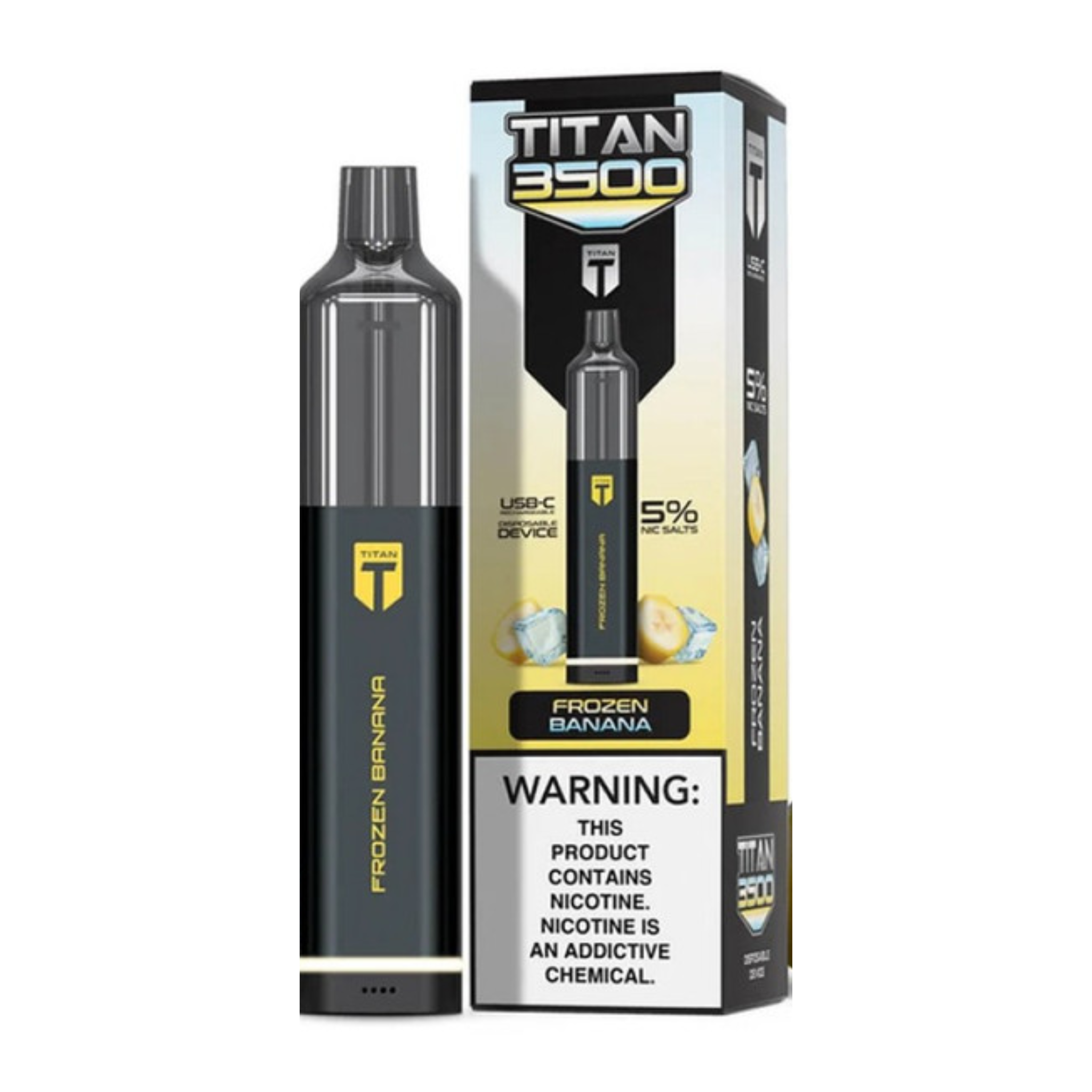 Titan Disposable | 3500 Puffs Frozen Banana with Packaging