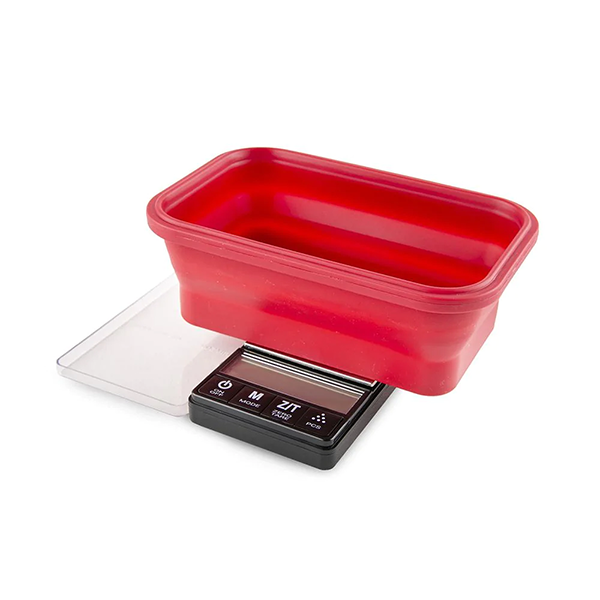 Truweigh Crimson Collapsible Bowl Digital Scale - 200g x 0.01g - Red