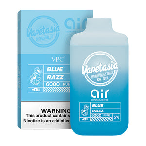 Vapetasia x Air Disposable 6000 Puffs 11mL 50mg Blue Razz with Packaging