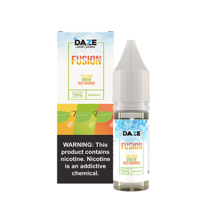 7Daze Fusion Salt Series | 15mL | 24mg Yellow Green Red Mango Iced with Packaging