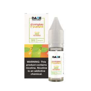 7Daze Fusion Salt Series | 15mL | 24mg Yellow Green Red Mango with Packaging