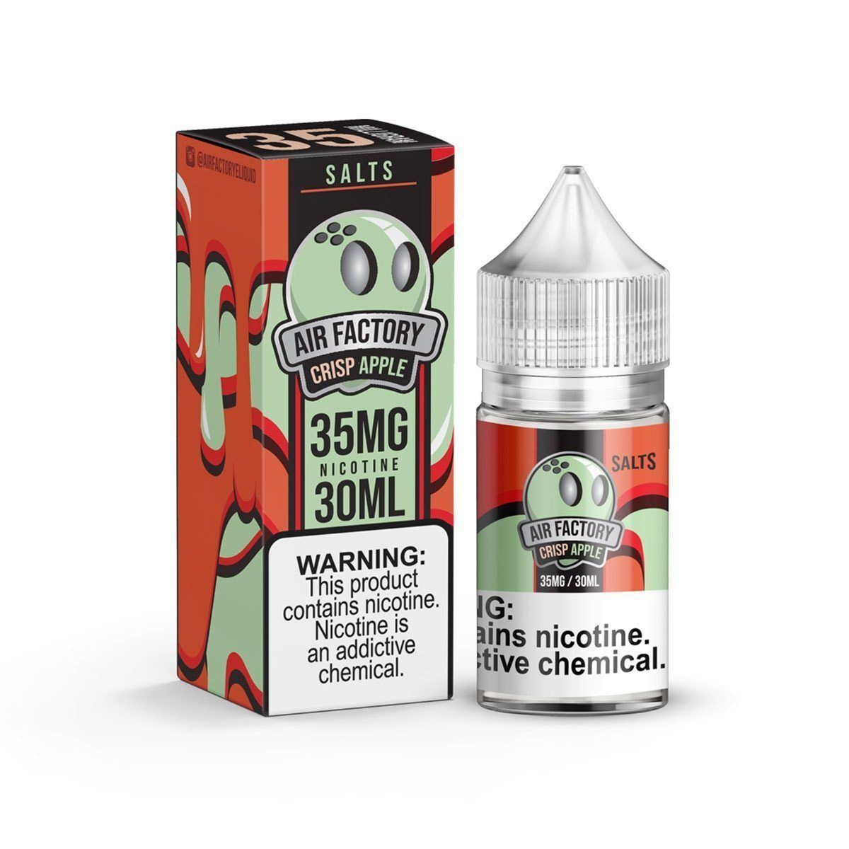 Crisp Apple by Air Factory Salt eLiquid 30mL with Packaging