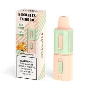 Binaries Cabin TH6000 Disposable | 6000 Puffs | 12mL | 50mg Apricot Mango Peach Ice with Packaging