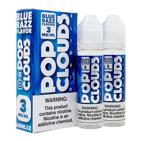 Blue Razz (x2 60mL) by Pop Clouds TFN E-Liquid With Packaging