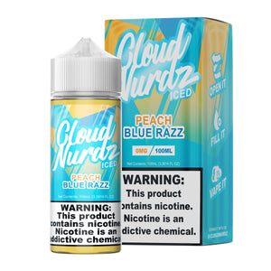 Peach Blue Razz Iced by Cloud Nurdz TFN 100mL with Packaging