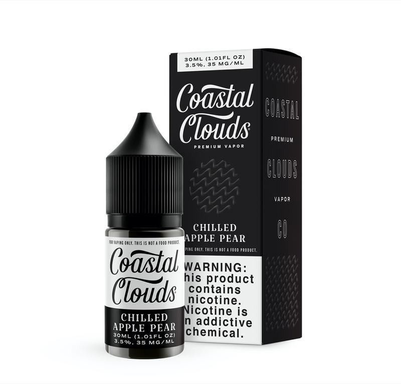 Chilled Apple Pear by Coastal Clouds Salt Series 30mL black with Packaging