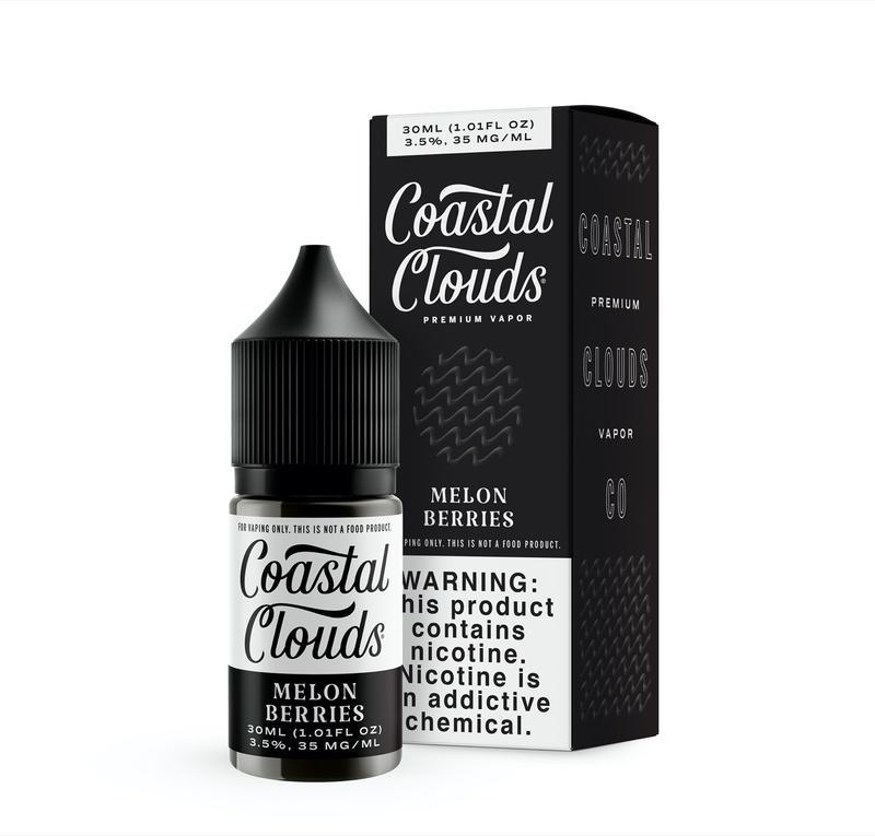 Melon Berries by Coastal Clouds Salt Series 30mL black with Packaging