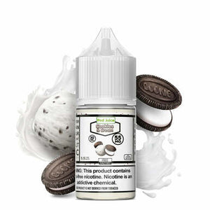 Cookies & Cream by Pod Juice Salts Series 30mL Bottle with background