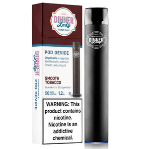 Dinner Lady Disposable E-Cigs Smooth Tobacco with Packaging