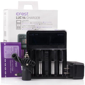 Efest LUC V4 Smart Charger with packaging and chord