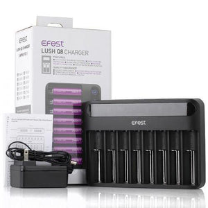 Efest Lush Q8 Battery Charger with packaging and all contents