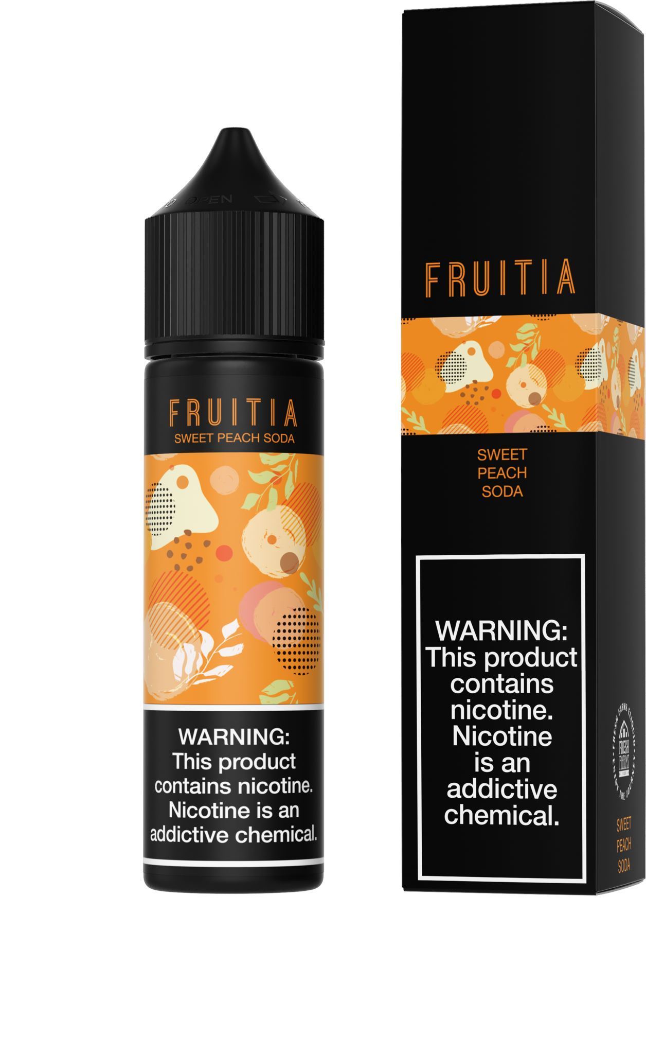 Sweet Peach Fruitia by Fresh Farms eLiquid 60mL with Packaging