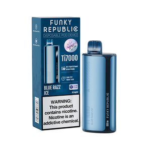 Funky Republic Ti7000 Disposable Blue Razz Ice with Packaging